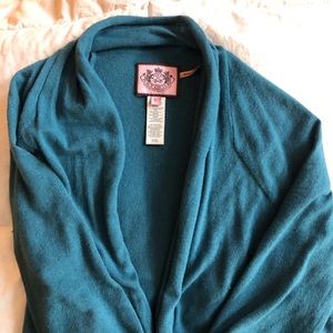 Juicy Couture draped cardigan heather teal Small